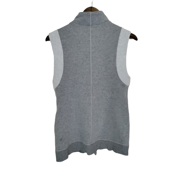 RARE lululemon versa vest SZ 6 Grey ZipUp Moto Style Sweater Vest Activewear - Picture 10 of 11